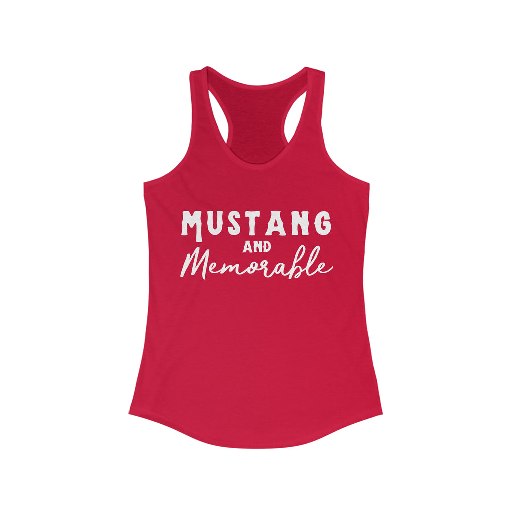 Mustang & Memorable Racerback Tank Horse Color Shirts Printify XS Solid Red 