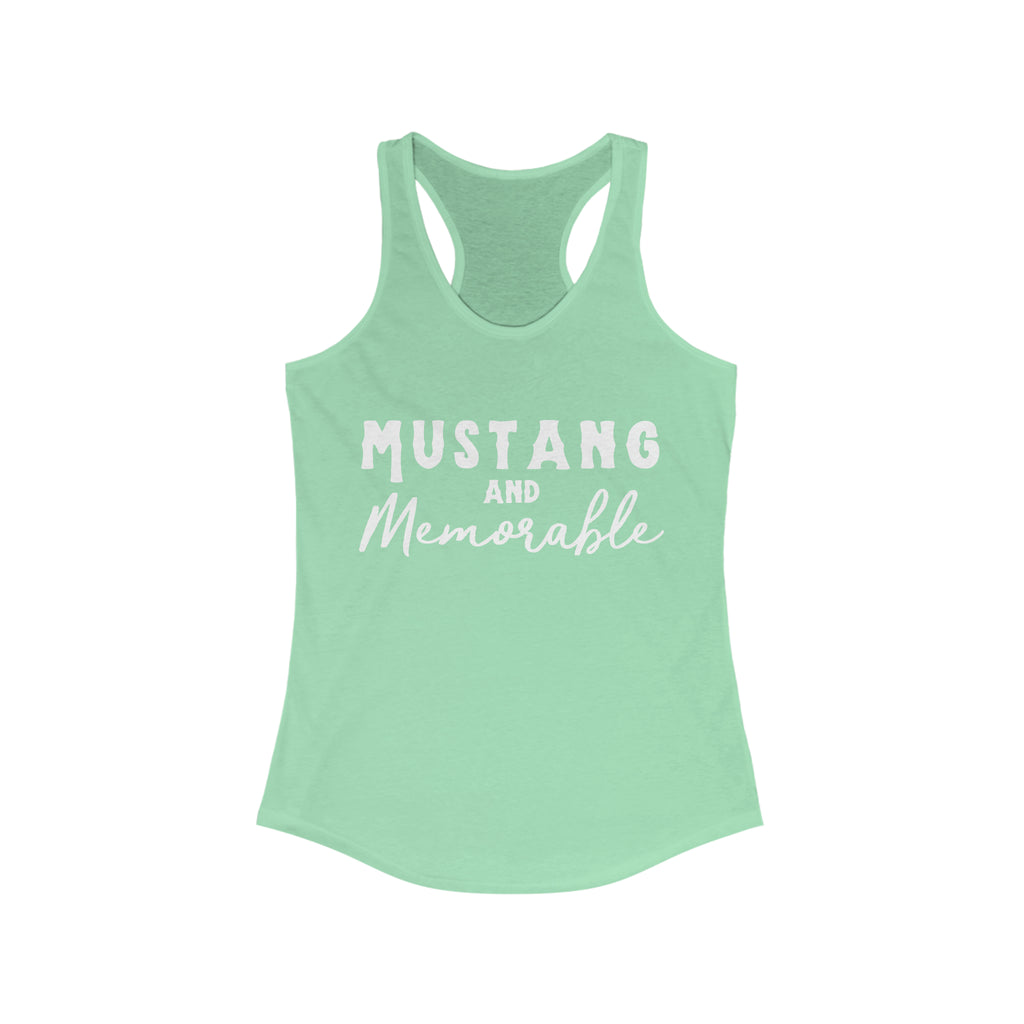 Mustang & Memorable Racerback Tank Horse Color Shirts Printify XS Solid Mint 