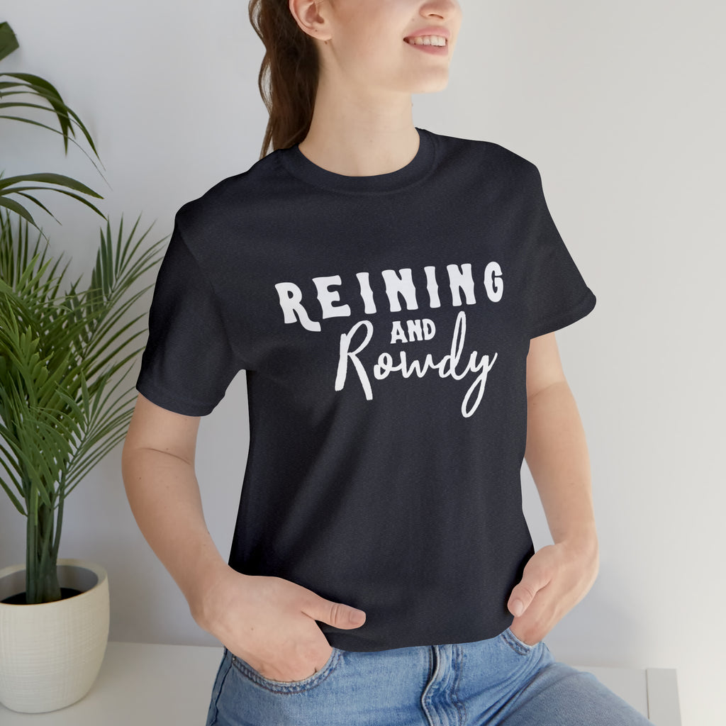 Reining & Rowdy Short Sleeve Tee Horse Riding Discipline Tee Printify Heather Navy XS 