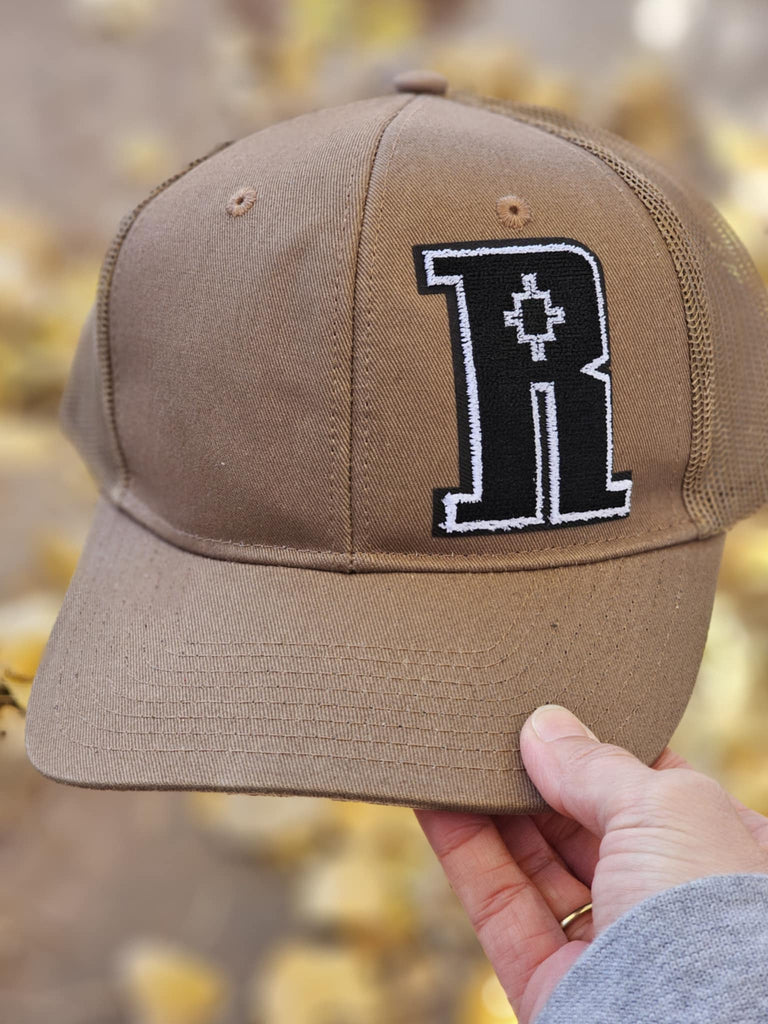 Tan Letter R Trucker Hat trucker cap The Cinchy Cowgirl