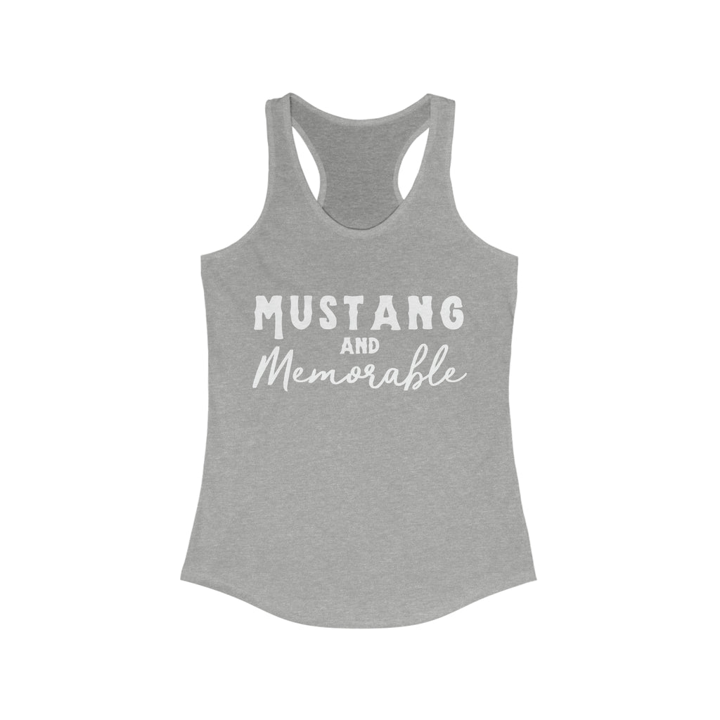 Mustang & Memorable Racerback Tank Horse Color Shirts Printify XS Heather Grey 