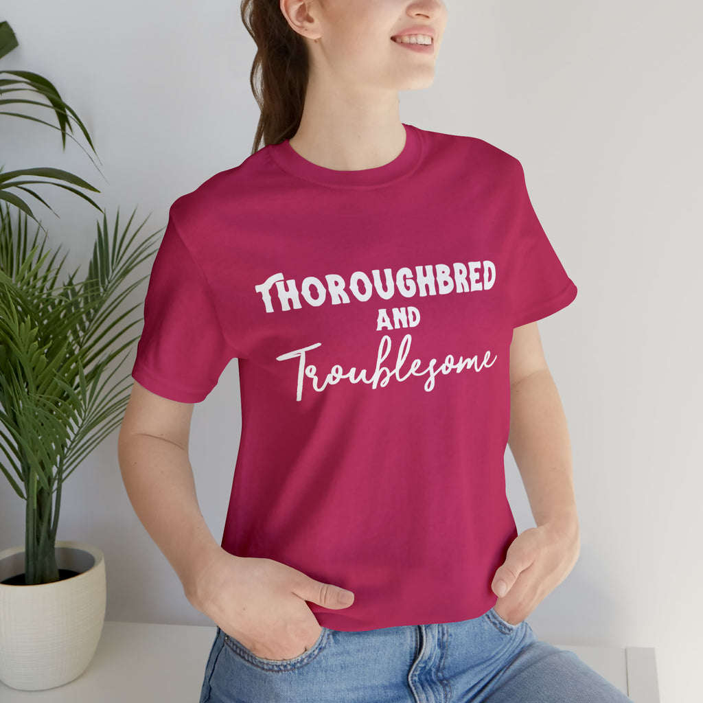 Thoroughbred & Troublesome Short Sleeve Tee Horse Color Shirt Printify Berry XS 