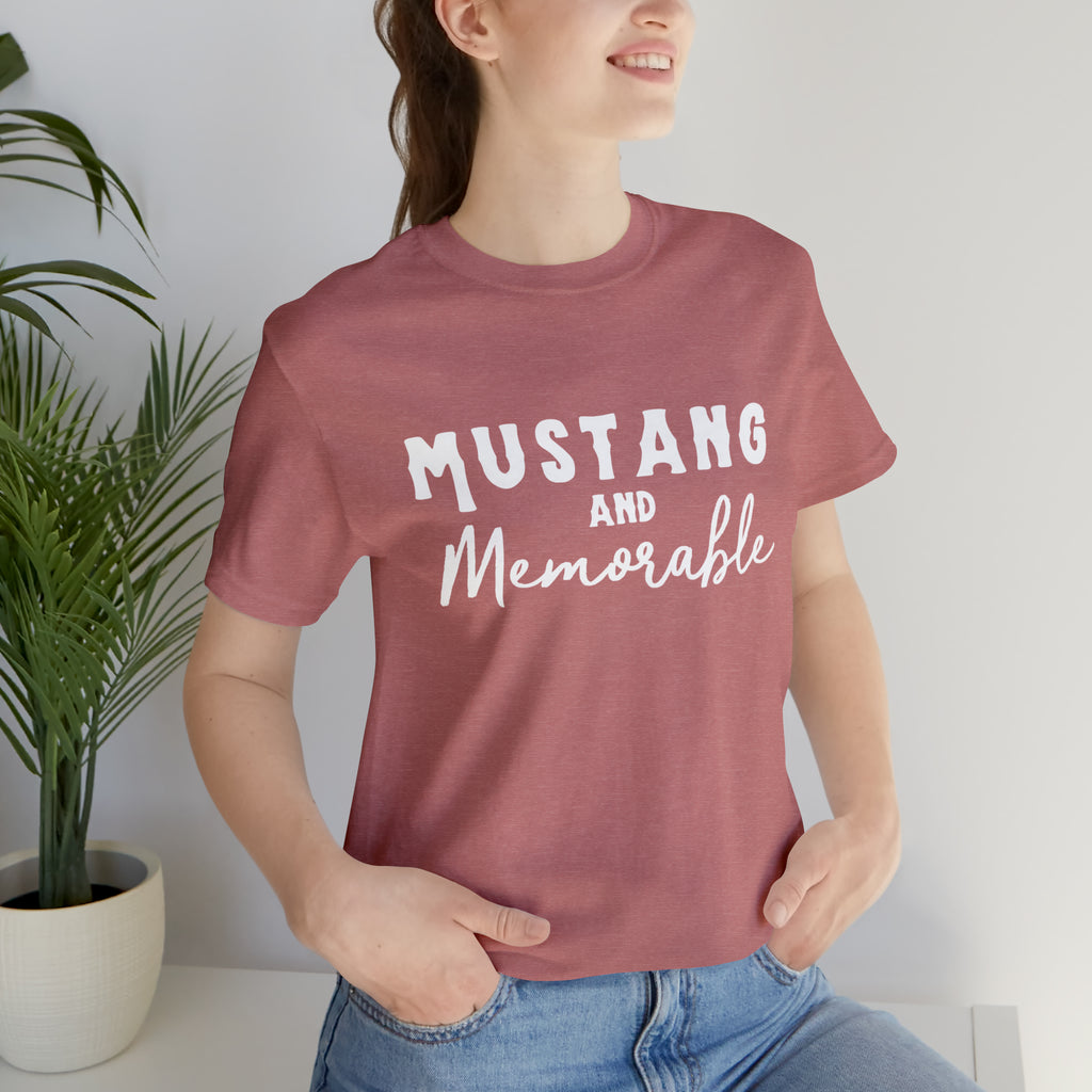 Mustang & Memorable Short Sleeve Tee Horse Color Shirt Printify Heather Mauve XS