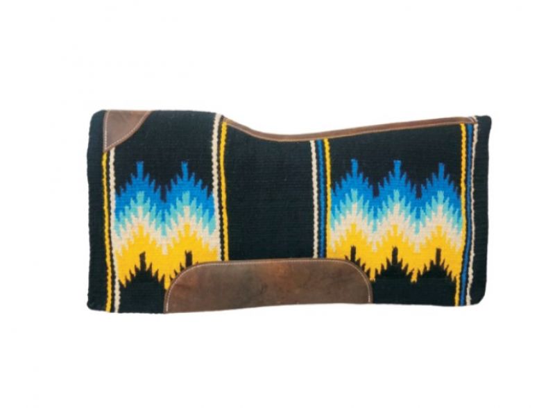 Black, Blue, & Mustard Memory Felt Saddle Pad western saddle pad Shiloh   