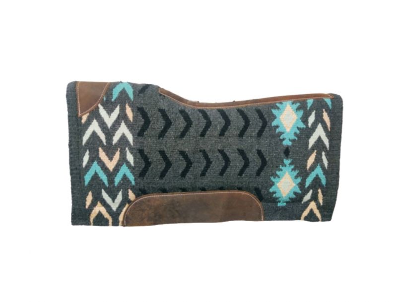 Grey Teal Cream Memory Felt Saddle Pad