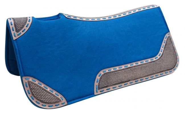 Turquoise Felt & Buckstitch Saddle Pad western saddle pad Shiloh   