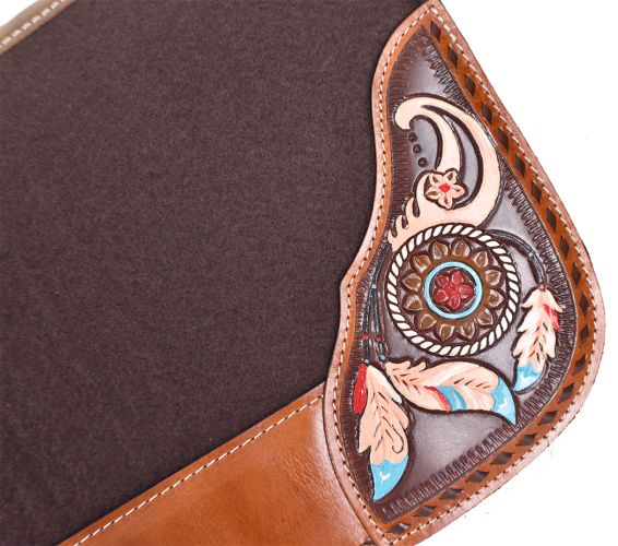 Painted Dream Catcher Contoured Felt Saddle Pad western saddle pad Shiloh   