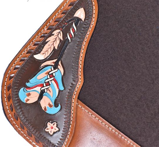 Painted Dream Catcher Contoured Felt Saddle Pad western saddle pad Shiloh   