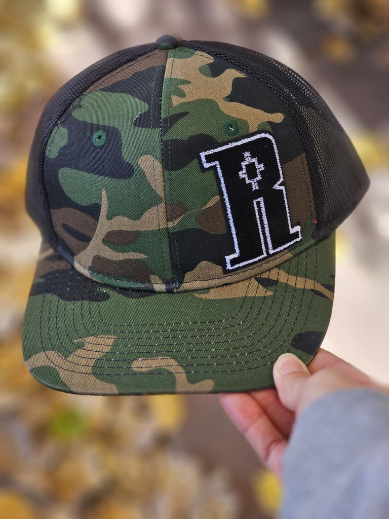 Camo Letter R Patch Snapback Trucker Hat trucker cap The Cinchy Cowgirl