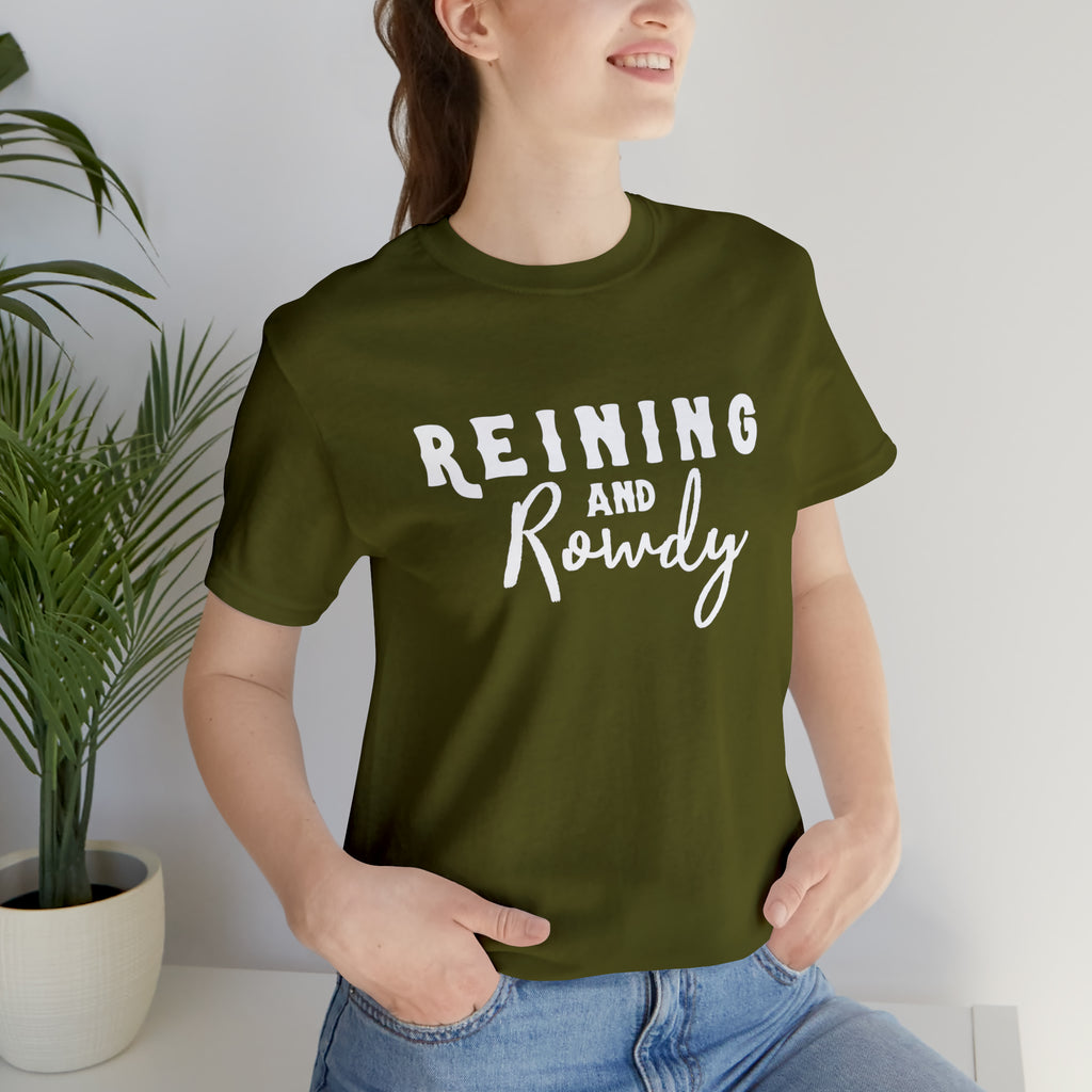 Reining & Rowdy Short Sleeve Tee Horse Riding Discipline Tee Printify Olive XS 