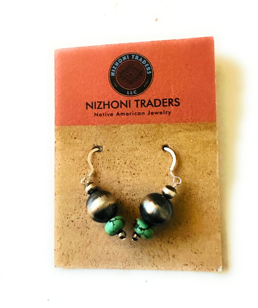 The Navajo Pair Dangle Hoop Earrings NT jewelry Nizhoni Traders LLC   