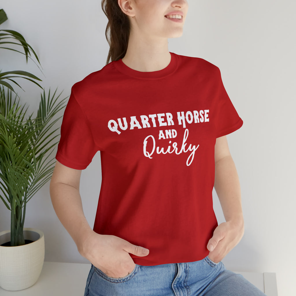 Quarter Horse & Quirky Short Sleeve Tee Horse Color Shirt Printify Red XS 
