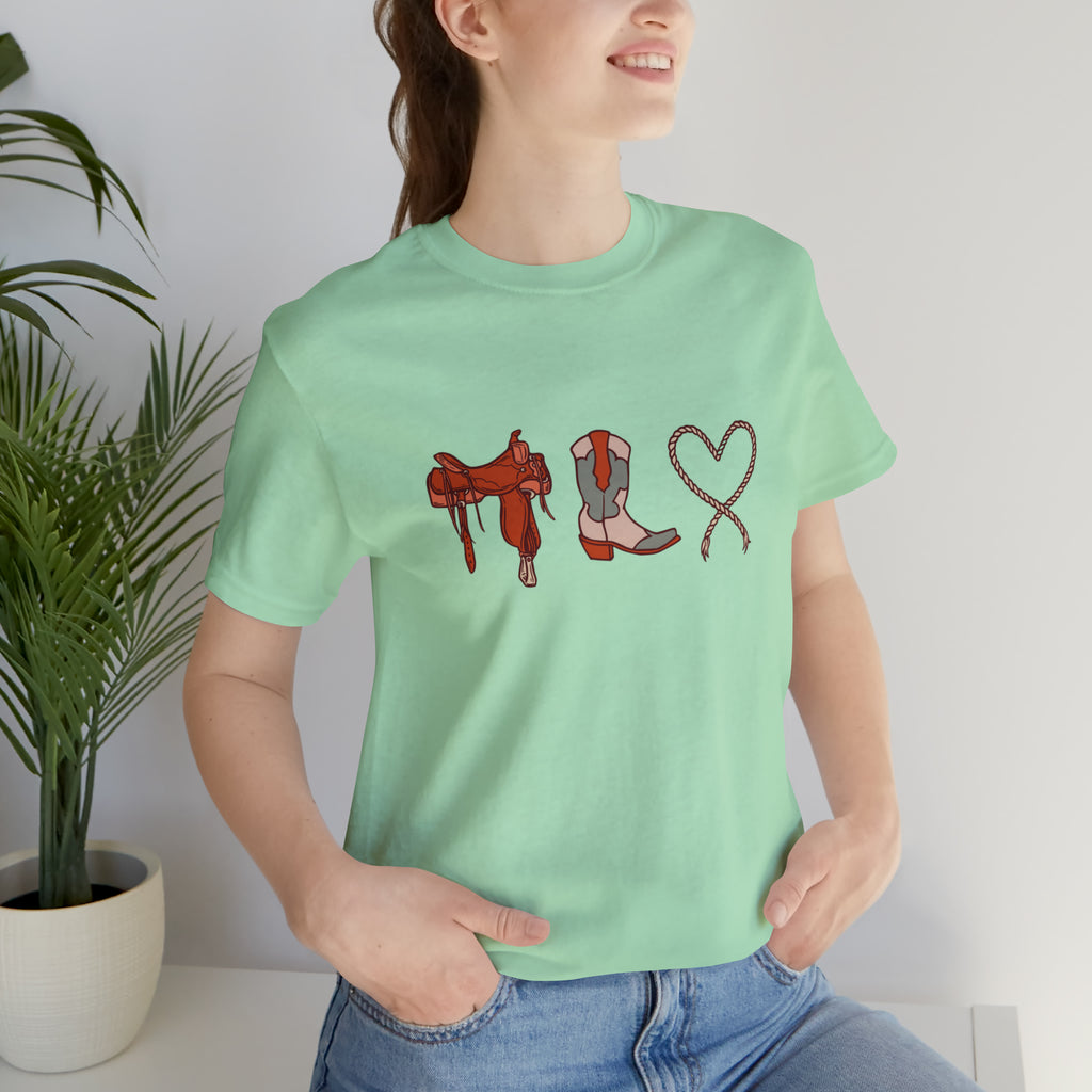 Western Love Short Sleeve Tee tcc graphic tee Printify Mint XS 