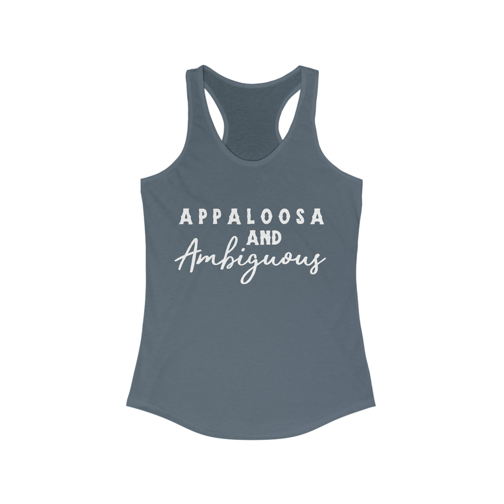 Appaloosa & Ambiguous Racerback Tank Horse Color Shirts Printify XS Solid Indigo