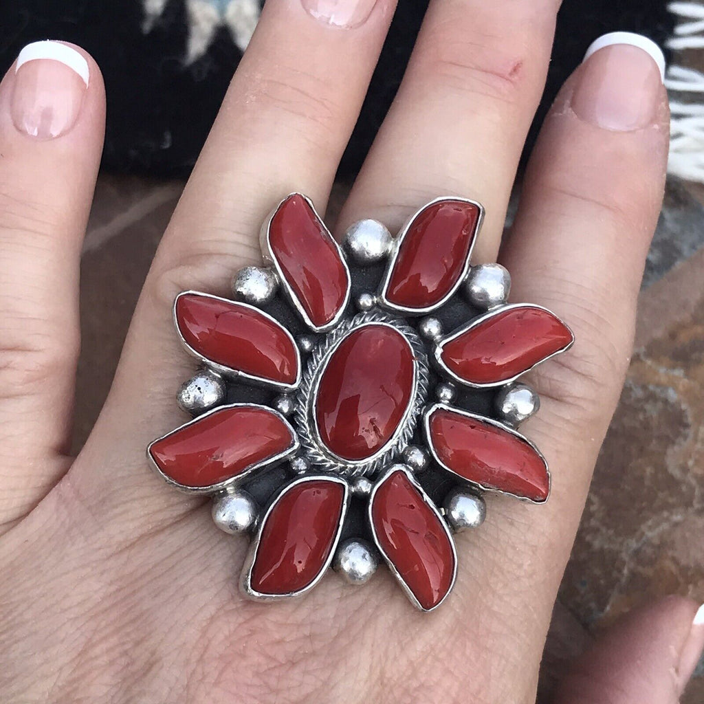 Southwestern Desert Sun Cluster Ring NT jewelry Nizhoni Traders LLC   