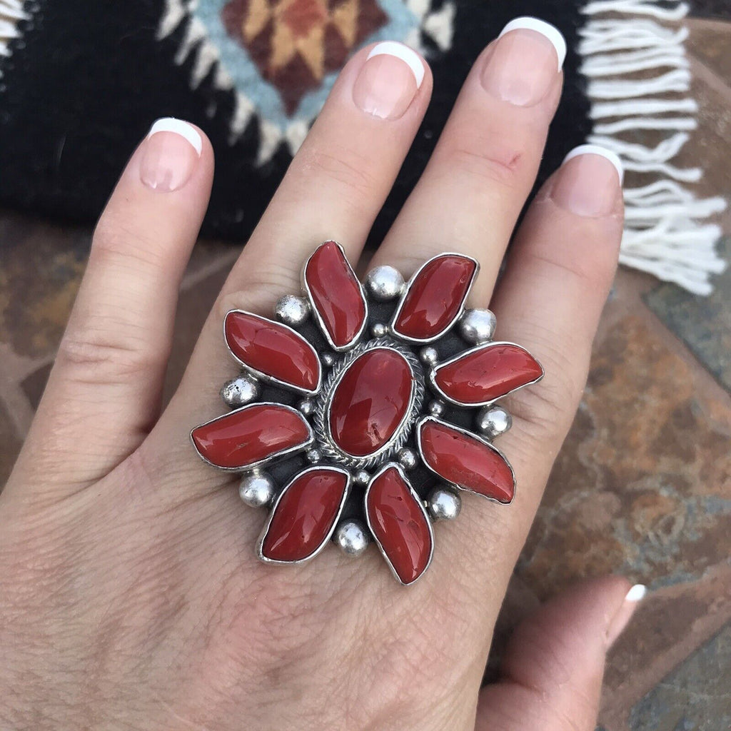 Southwestern Desert Sun Cluster Ring NT jewelry Nizhoni Traders LLC   