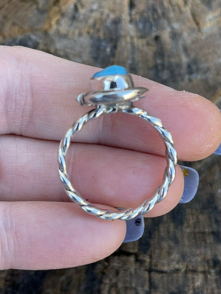 Kingman Turquoise Rope Ring NT jewelry Nizhoni Traders LLC   