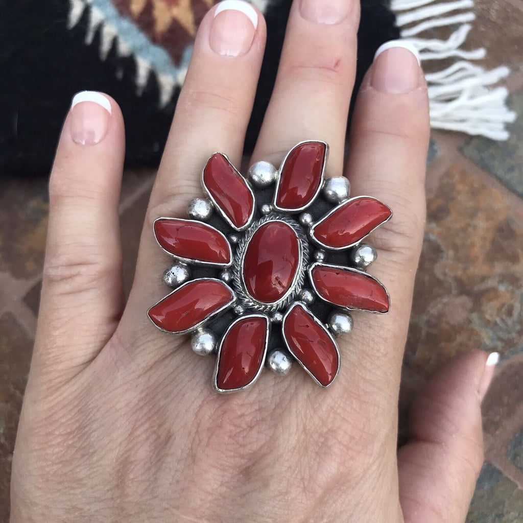 Southwestern Desert Sun Cluster Ring NT jewelry Nizhoni Traders LLC   