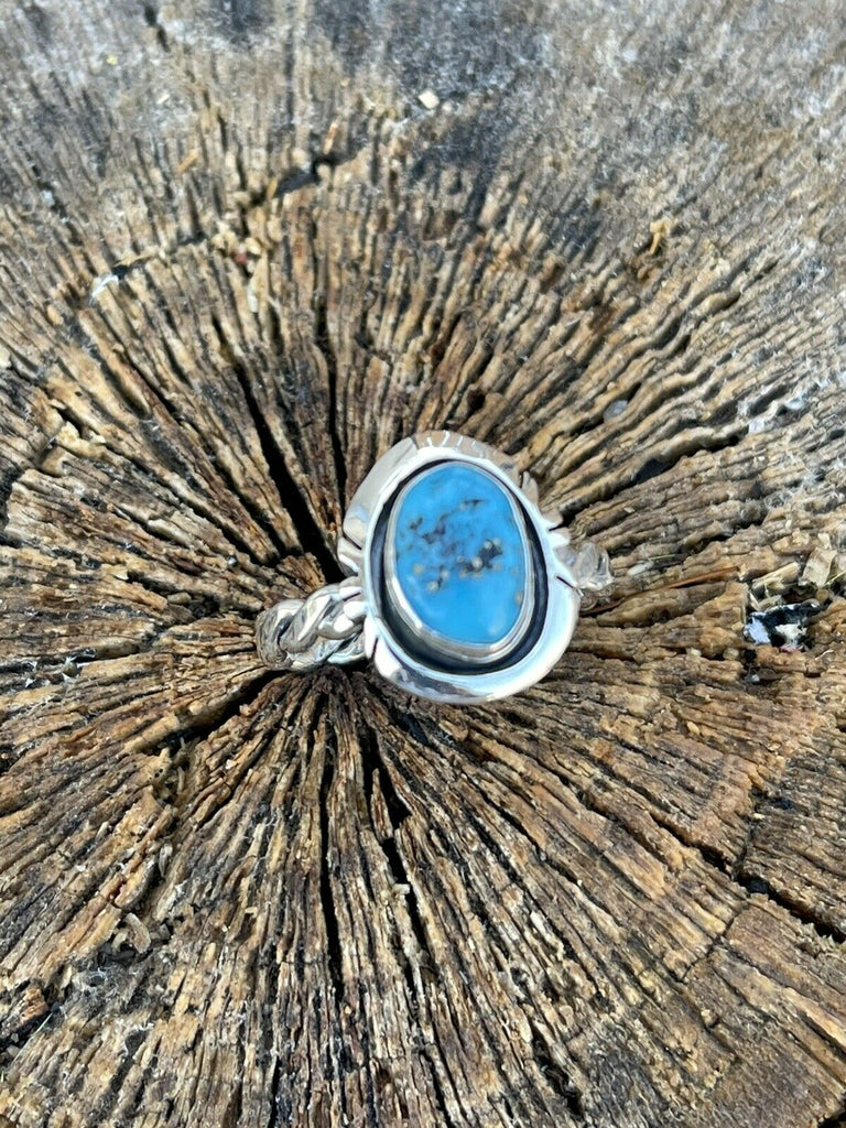 Kingman Turquoise Rope Ring NT jewelry Nizhoni Traders LLC   