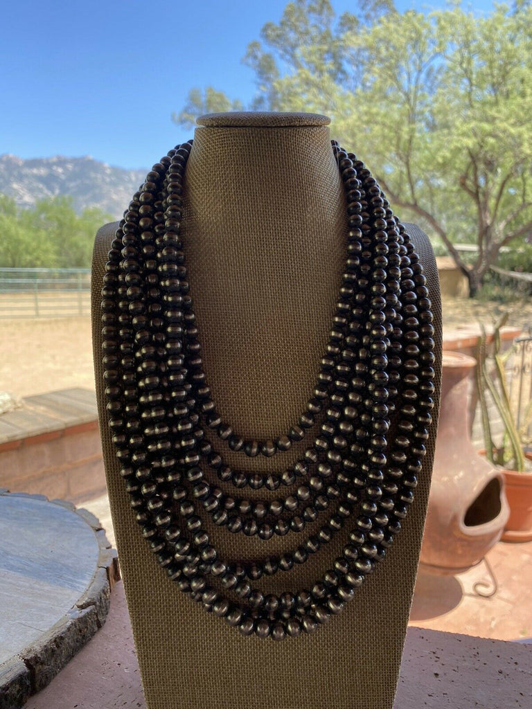 10mm Navajo Pearl Necklace NT jewelry Nizhoni Traders LLC   