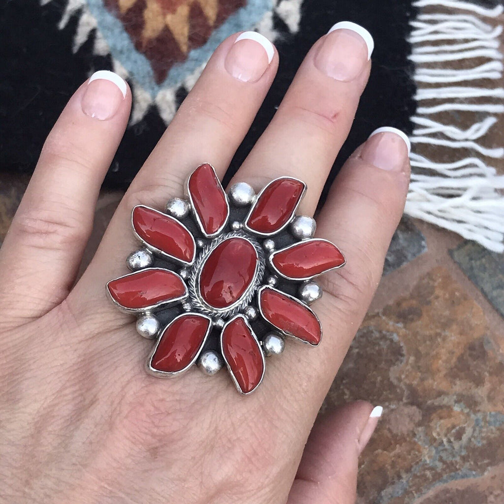 Southwestern Desert Sun Cluster Ring NT jewelry Nizhoni Traders LLC   