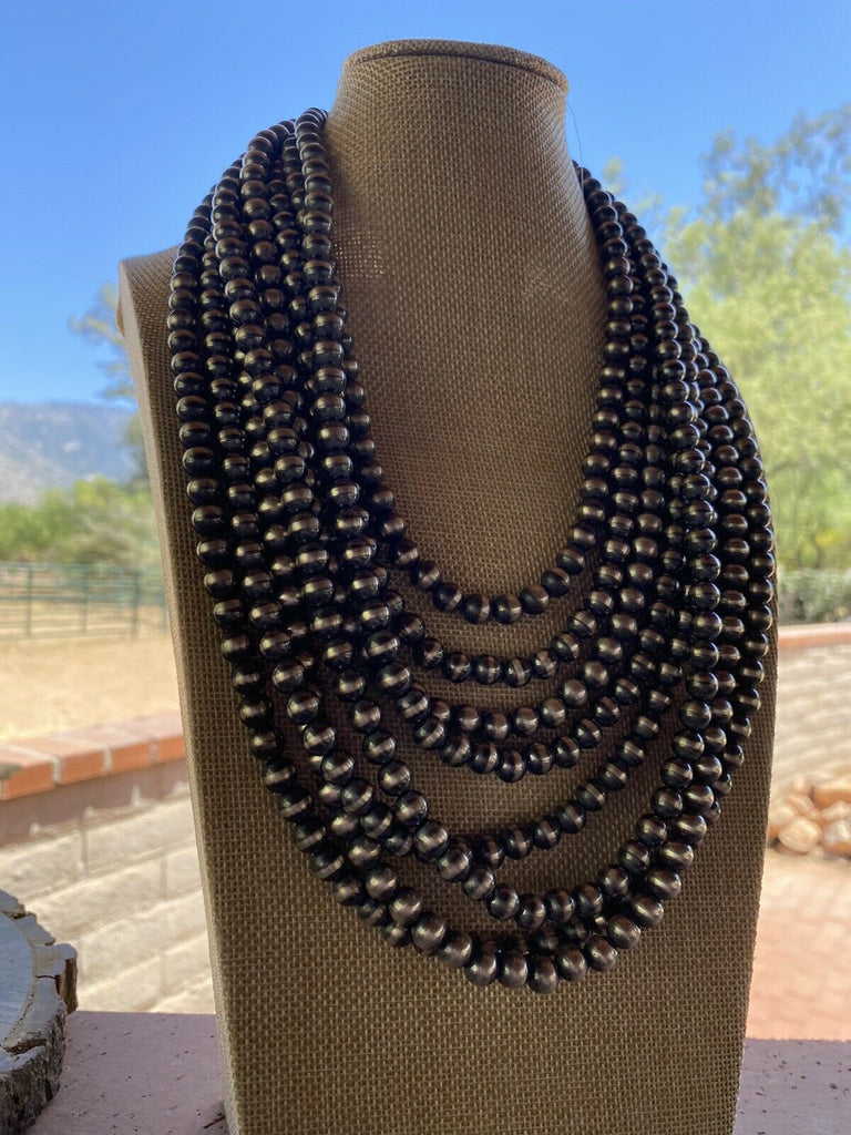 10mm Navajo Pearl Necklace NT jewelry Nizhoni Traders LLC   