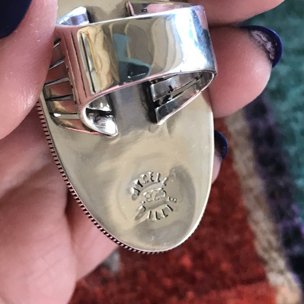 Navajo Sterling Silver Bumblebee Statement Ring Sz 7.5 Wydell Billie Jewelry & Watches:Ethnic, Regional & Tribal:Native American:Rings Nizhoni Traders LLC   