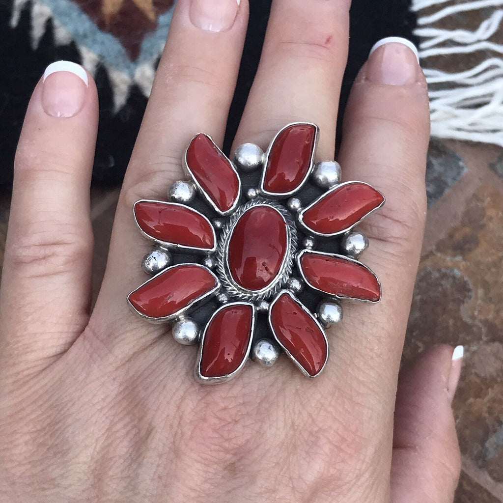 Southwestern Desert Sun Cluster Ring NT jewelry Nizhoni Traders LLC   