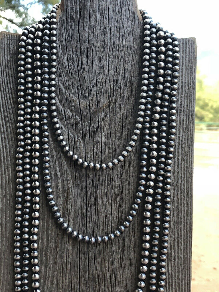 5mm Navajo Pearl Beaded Necklace NT jewelry Nizhoni Traders LLC   