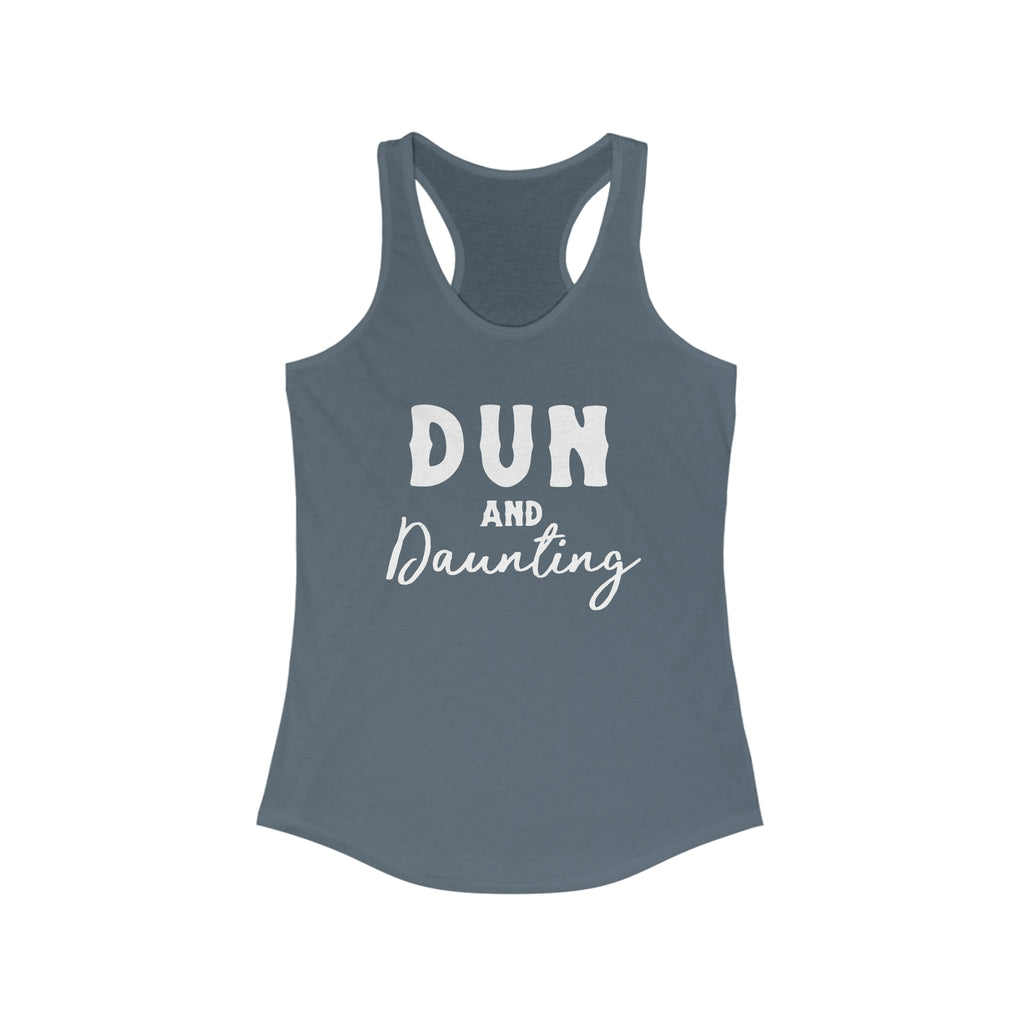 Dun & Daunting Racerback Tank Horse Color Shirts Printify XS Solid Indigo 