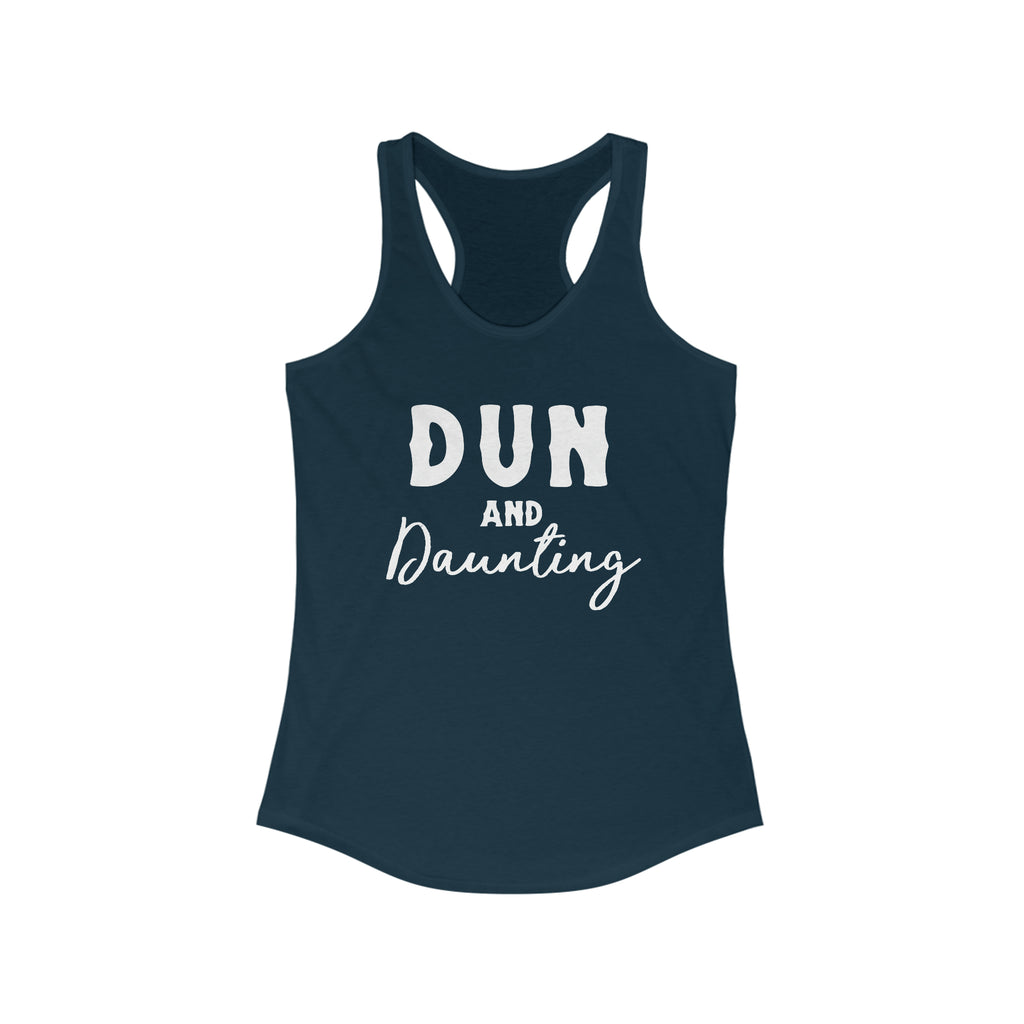 Dun & Daunting Racerback Tank Horse Color Shirts Printify XS Solid Midnight Navy 