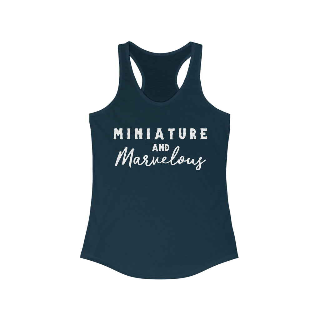 Miniature & Marvelous Racerback Tank Horse Color Shirts Printify XS Solid Midnight Navy 