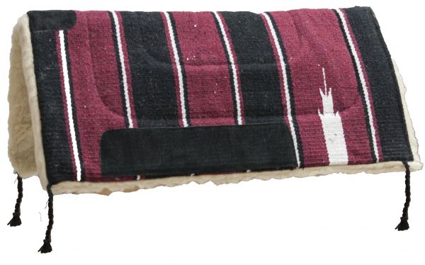 Economy Style Built Up Navajo Saddle Pad western saddle pad Shiloh Burgundy  