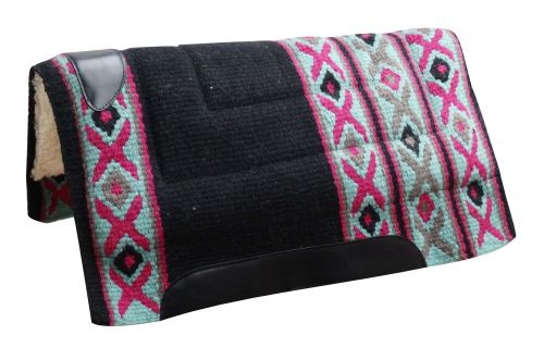 Woven Wool Top Fleece Bottom Saddle Pad western saddle pad Shiloh Pink  