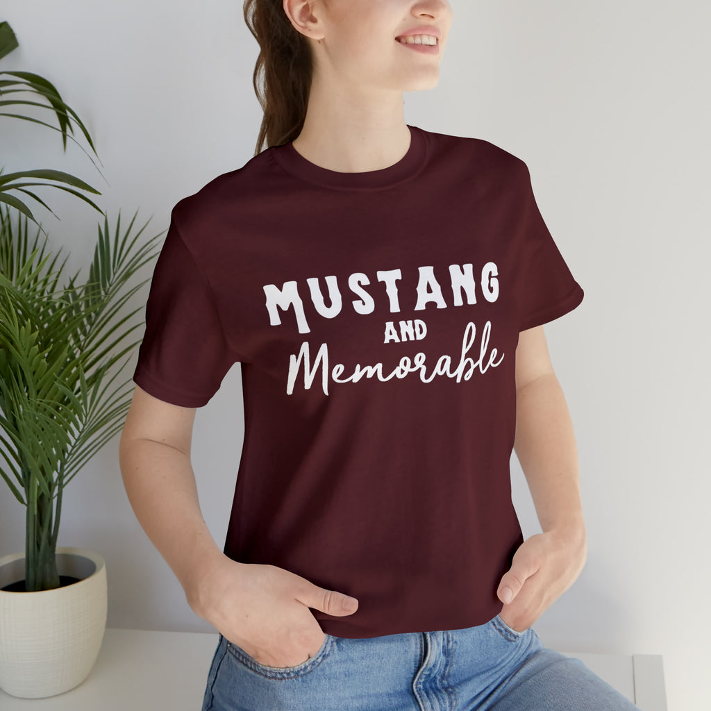 Mustang & Memorable Short Sleeve Tee Horse Color Shirt Printify Maroon XS 