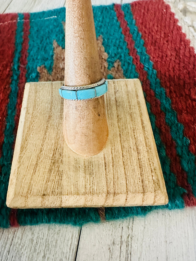 Turquoise Inlay Ring NT jewelry Nizhoni Traders LLC   