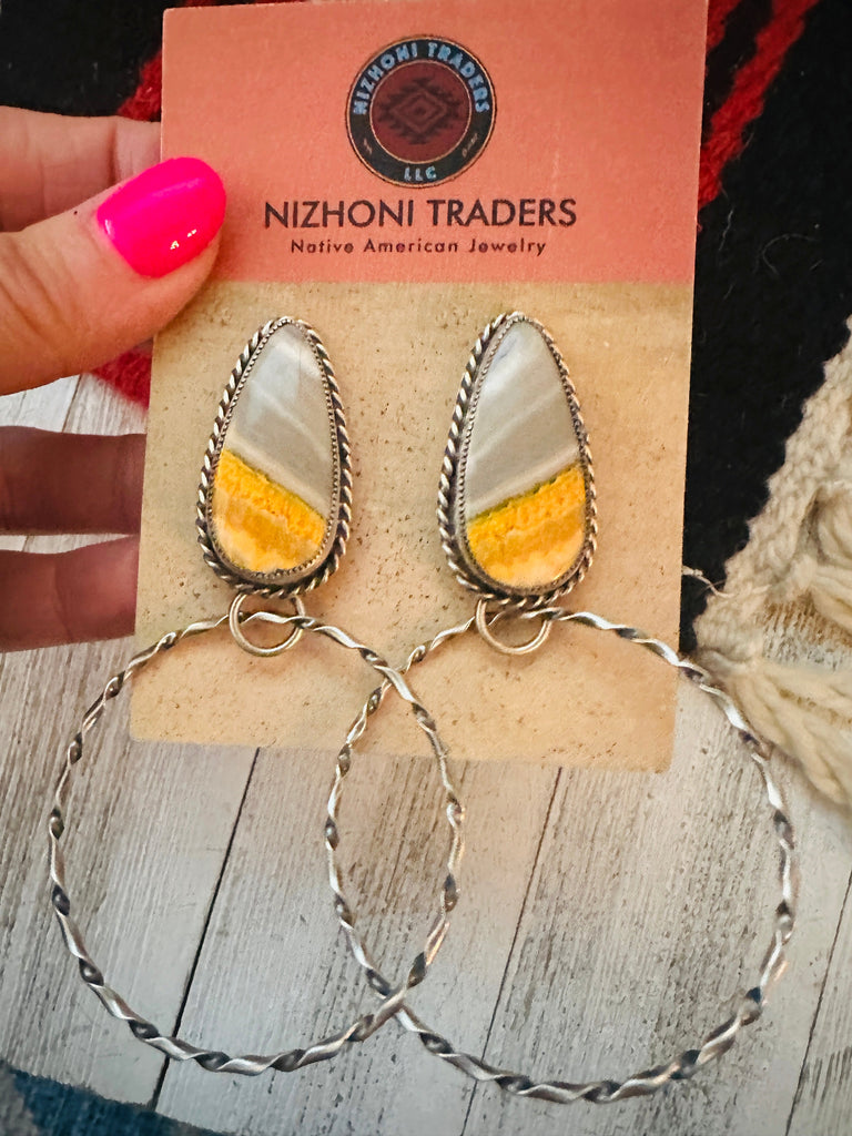 The Busy Bee Hoop Earrings NT jewelry Nizhoni Traders LLC   