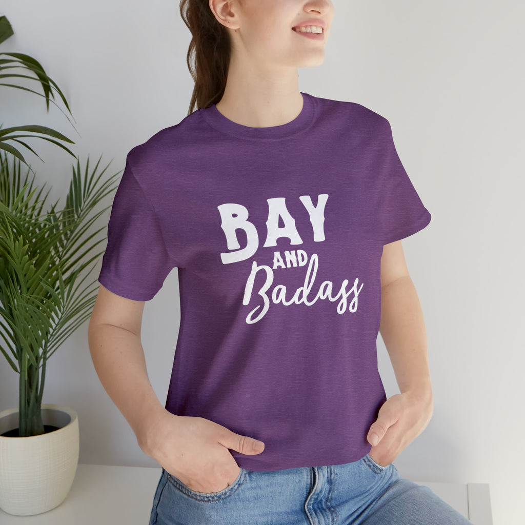 Bay & Badass Short Sleeve Tee Horse Color Shirt Printify Heather Team Purple M 