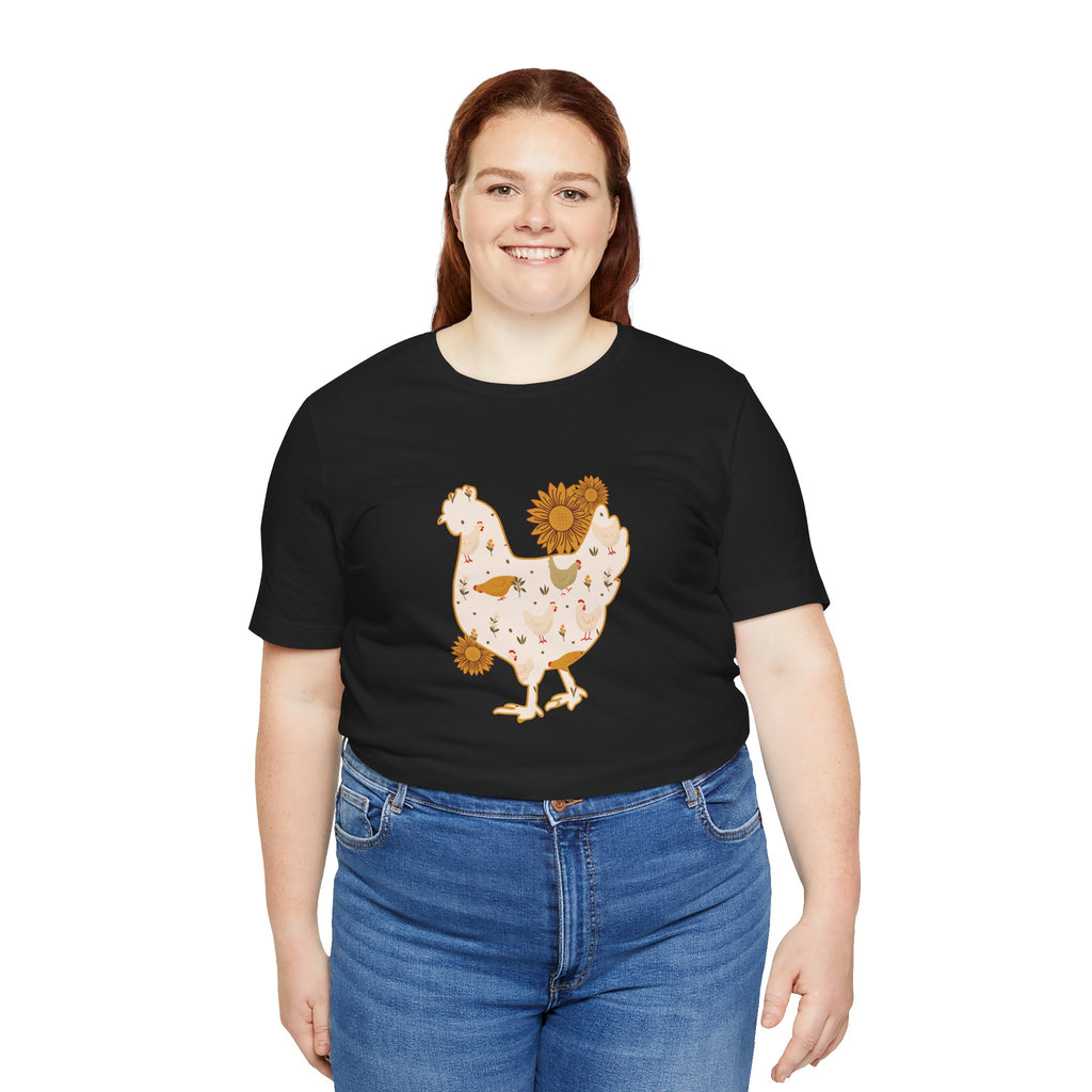 Sunflower Chicken Short Sleeve Graphic Tee T-Shirt Printify