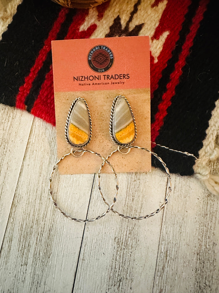 The Busy Bee Hoop Earrings NT jewelry Nizhoni Traders LLC   