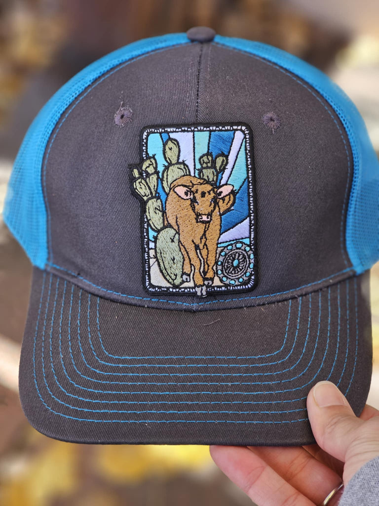 Cactus Calf Patch Trucker Hat patch trucker hat The Cinchy Cowgirl