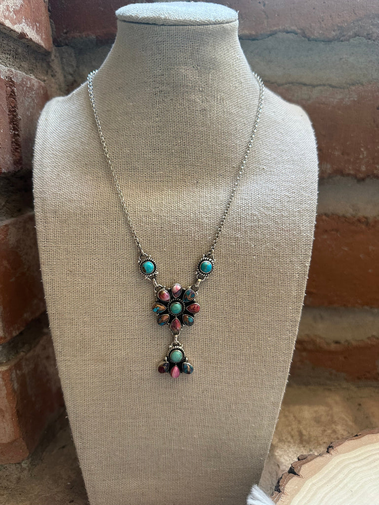 Colors of the Southwest Cluster Necklace NT jewelry Nizhoni Traders LLC   