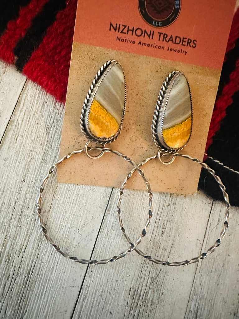 The Busy Bee Hoop Earrings NT jewelry Nizhoni Traders LLC   