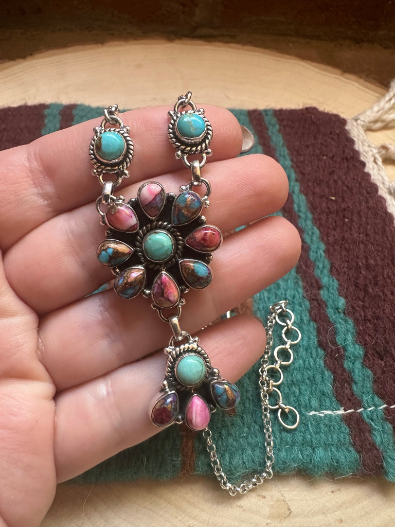 Colors of the Southwest Cluster Necklace NT jewelry Nizhoni Traders LLC   