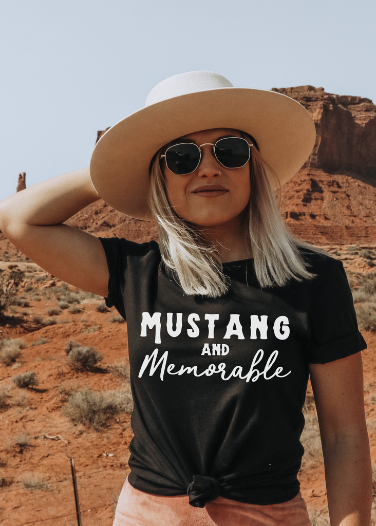 Mustang & Memorable Short Sleeve Tee Horse Color Shirt Printify Black XS 