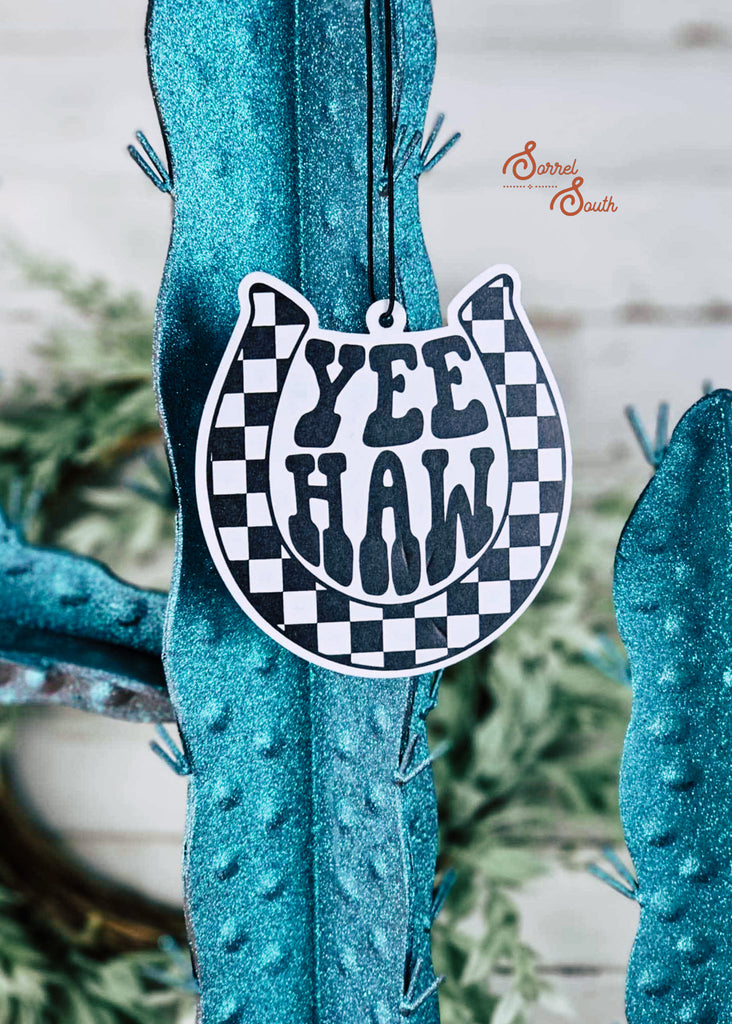 Checkered YeeHaw Air Freshener - Coconut air freshener Sorrel South