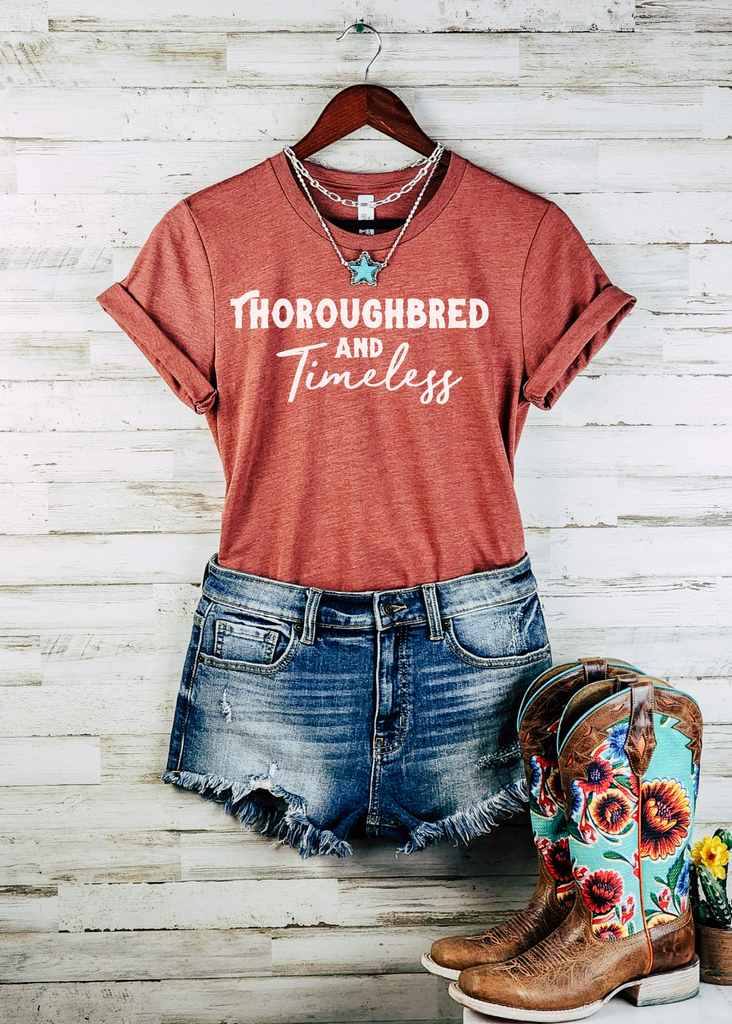 Thoroughbred & Timeless Short Sleeve Tee Horse Color Shirt Printify   