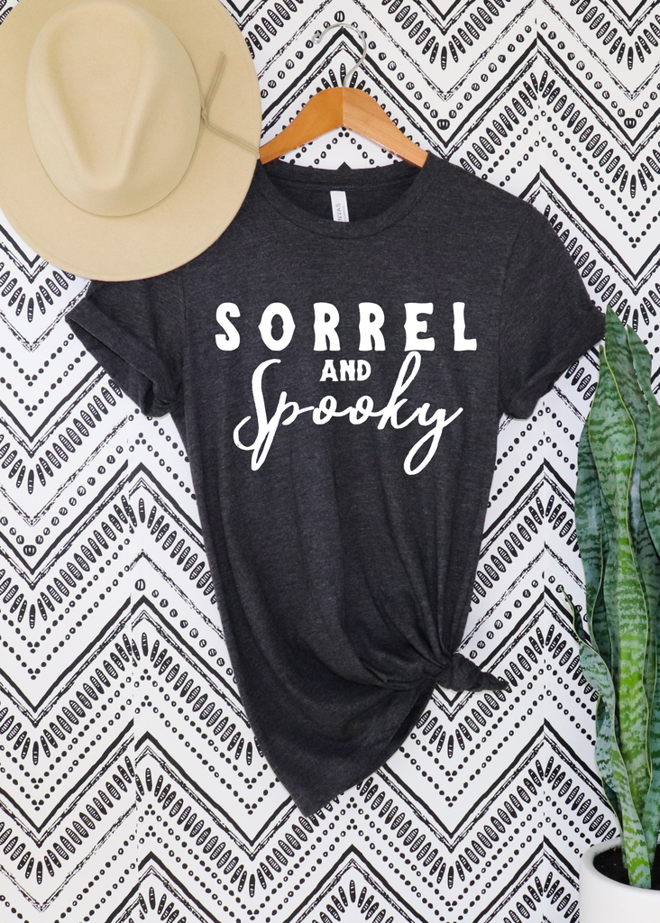 Sorrel & Spooky Short Sleeve Tee Horse Color Shirt Printify   