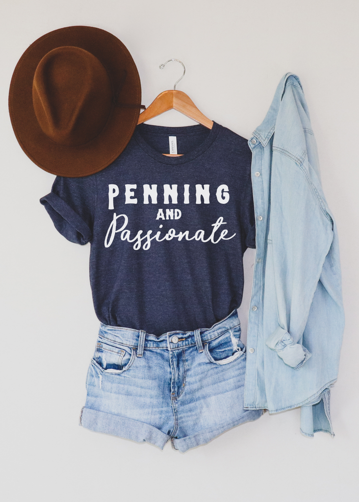 Penning & Passionate Short Sleeve Tee Horse Riding Discipline Tee Printify Heather Navy XS 