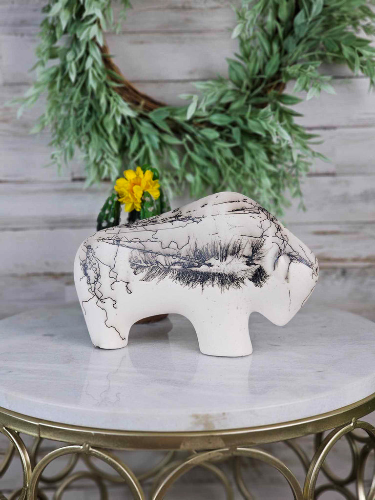 Horse Hair White Thin Medium Buffalo Horse Hair Pottery Mike Tarter   